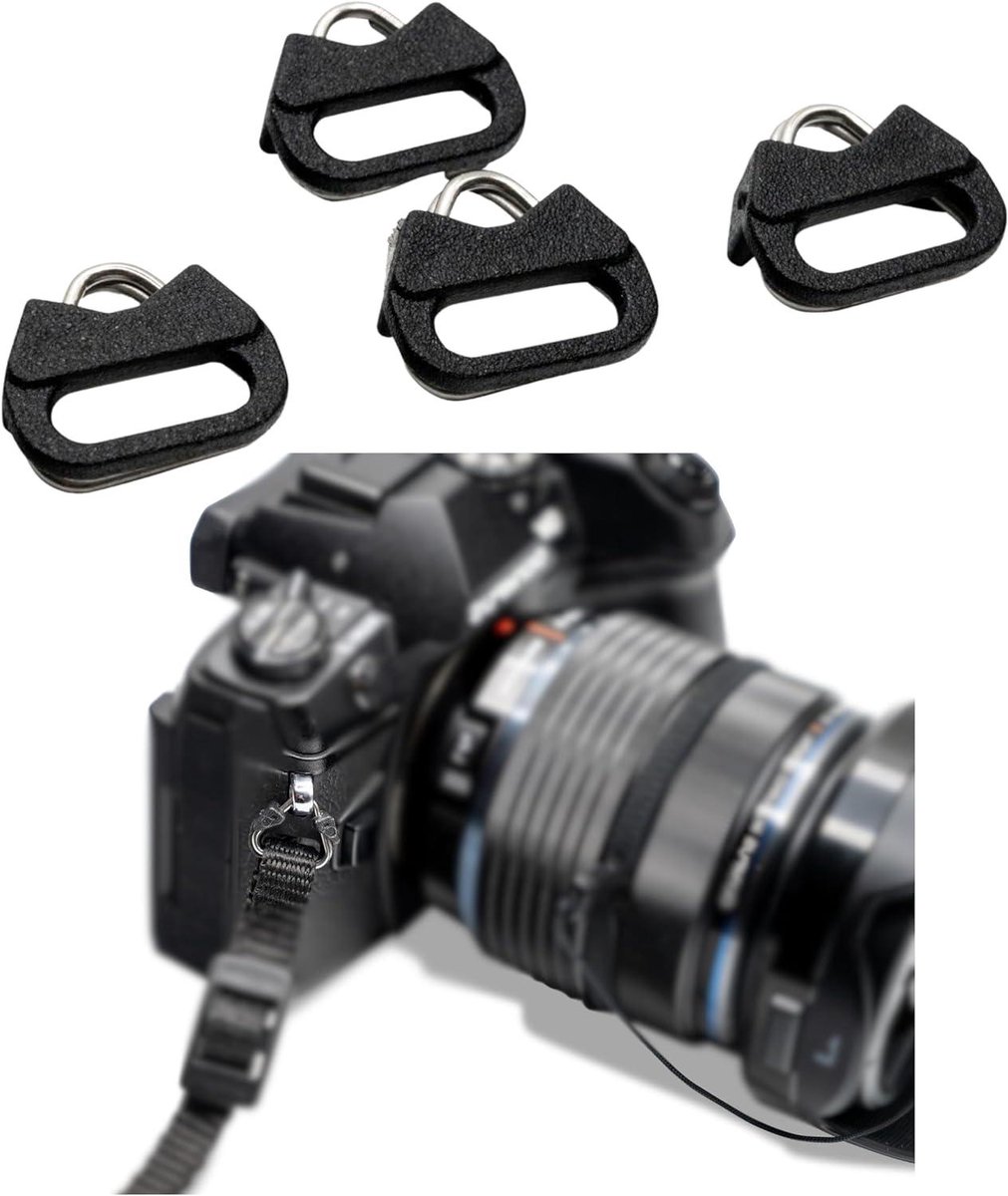 Verbindingsringen Camerariem - Camera Oogjes - Camera Beveiligen - Krasbescherming - Set van 4 - Zwart