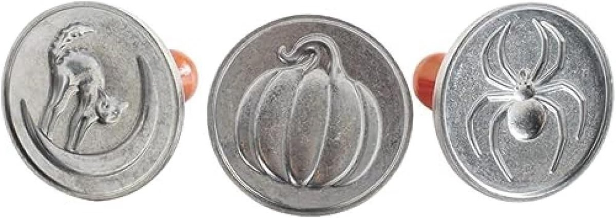 Koekjesstempels Halloween - Bakvormen koekjes - Koekjes versieren - Gegoten aluminium - 7.5 cm - Zilver