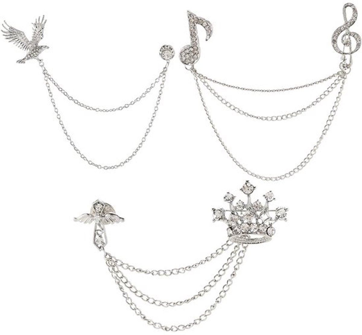 Dailygoods - Opknoping Ketting Broches - Mannen - Muziek Note Broche