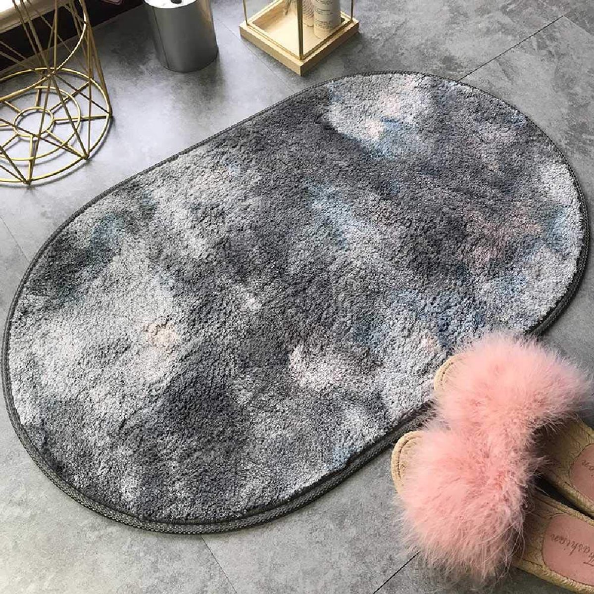 Deur Absorberende Mat in De Deur Badkamer Anti-slip Voet Mat Huis Tapijt Deurmat 50*80cm / Grijs