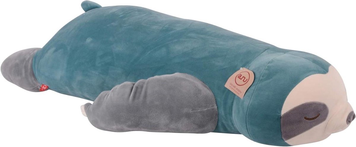 Luiaard Knuffelkussen - Zijslaapkussen Zwangerschapskussen - Knuffelen Slapen - Zacht Pluizig Materiaal - 100 cm - Turkoois