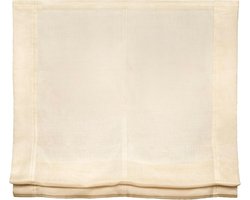 Vouwgordijn zonder staven - Linnen rolgordijn - Raambekleding - Natuurlijke stof - 180 x 175 cm - Beige