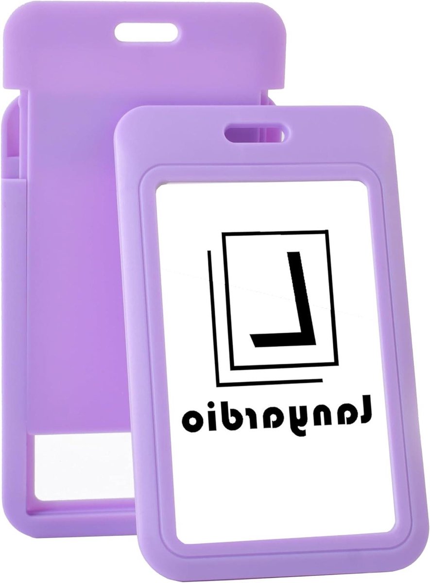ID Badgehouder - Kaarthouder Protector - Identificatie Tonen - Glijdende Achterklep - 10 x 27 cm - Paars