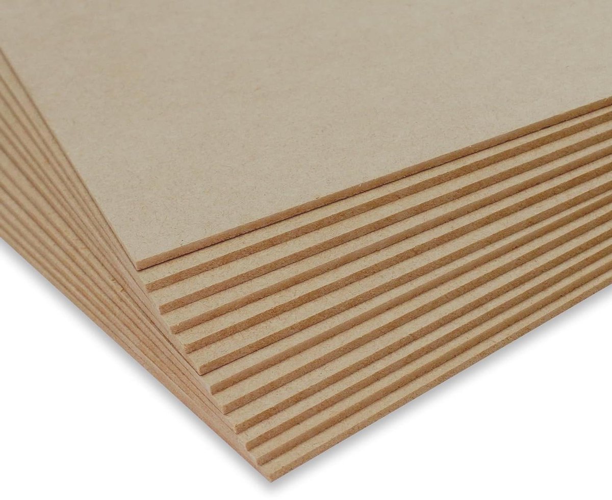 MDF Platen - Dunne Houten Platen - Doe-het-zelf Projecten - Onbehandeld Ruw Oppervlak - A4 Formaat 30x21cm - Niet Van Toepassing