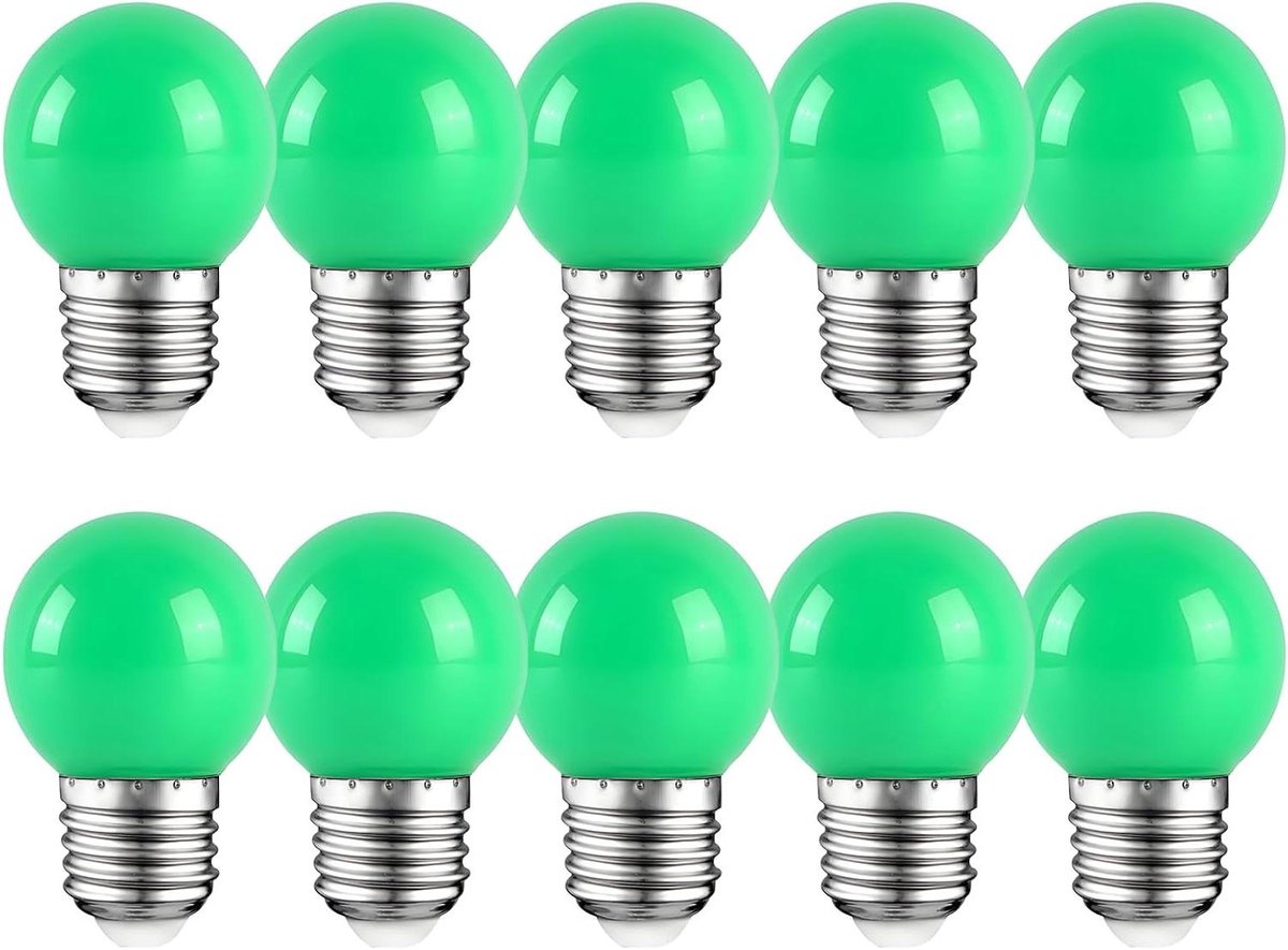 LED Kleurbollen - Decoratieve Lampen - Feestelijke Verlichting - Energiebesparend Design - 10 stuks - Groen