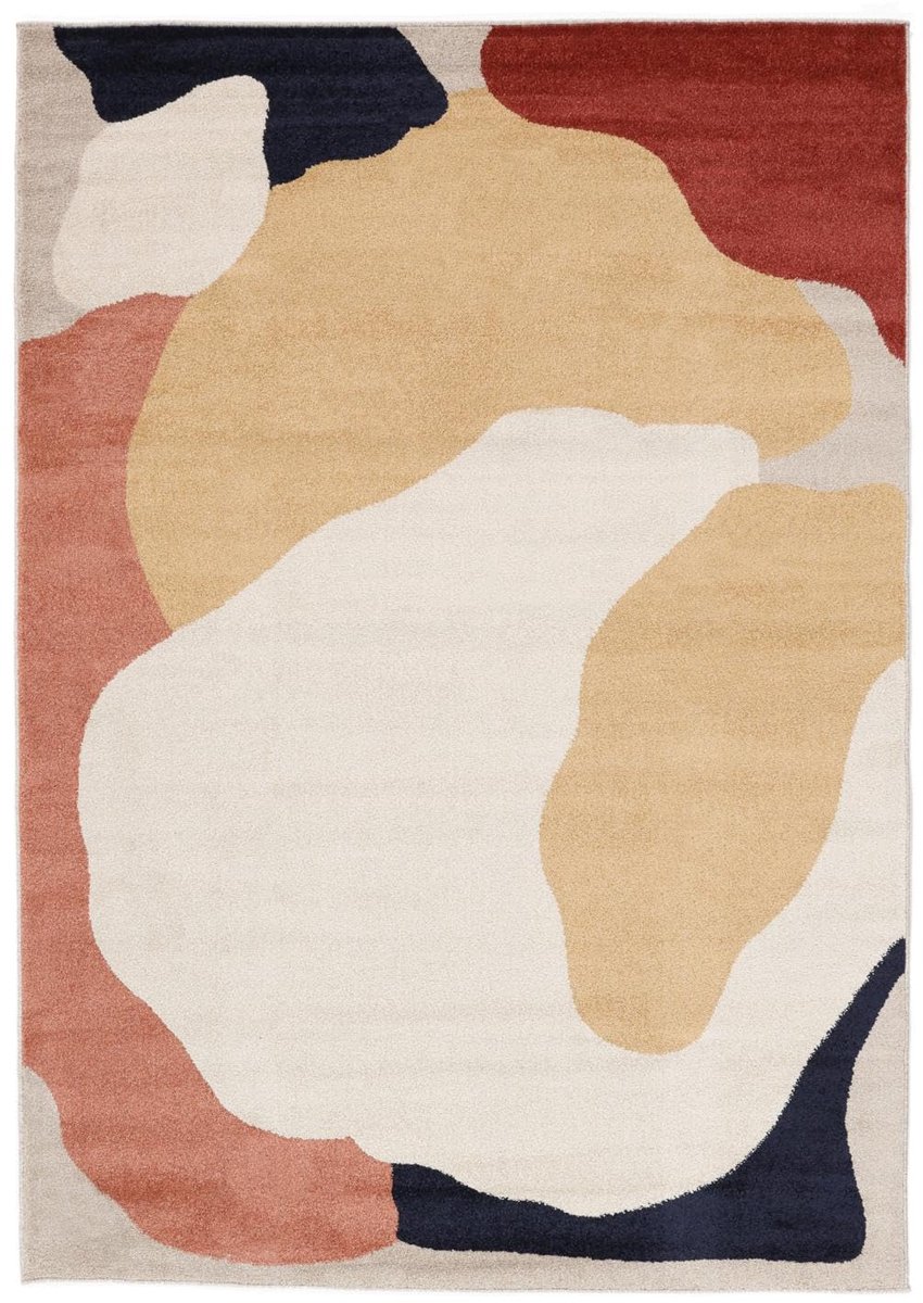 Vloerkleed, Moderne, 140 x 200 cm, Rechthoekig, Middelpolig, Woonkamer, Slaapkamer, Alleen chemisch reinigen, oeko_tex_100, Geel/Crème wit Beige