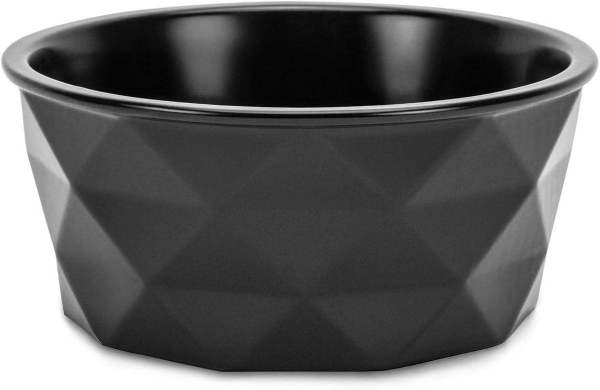 Voerbak Keramiek - Hondenkattenbak - Huisdieren Voeren - Antislip Bodem - 550 ml - Zwart