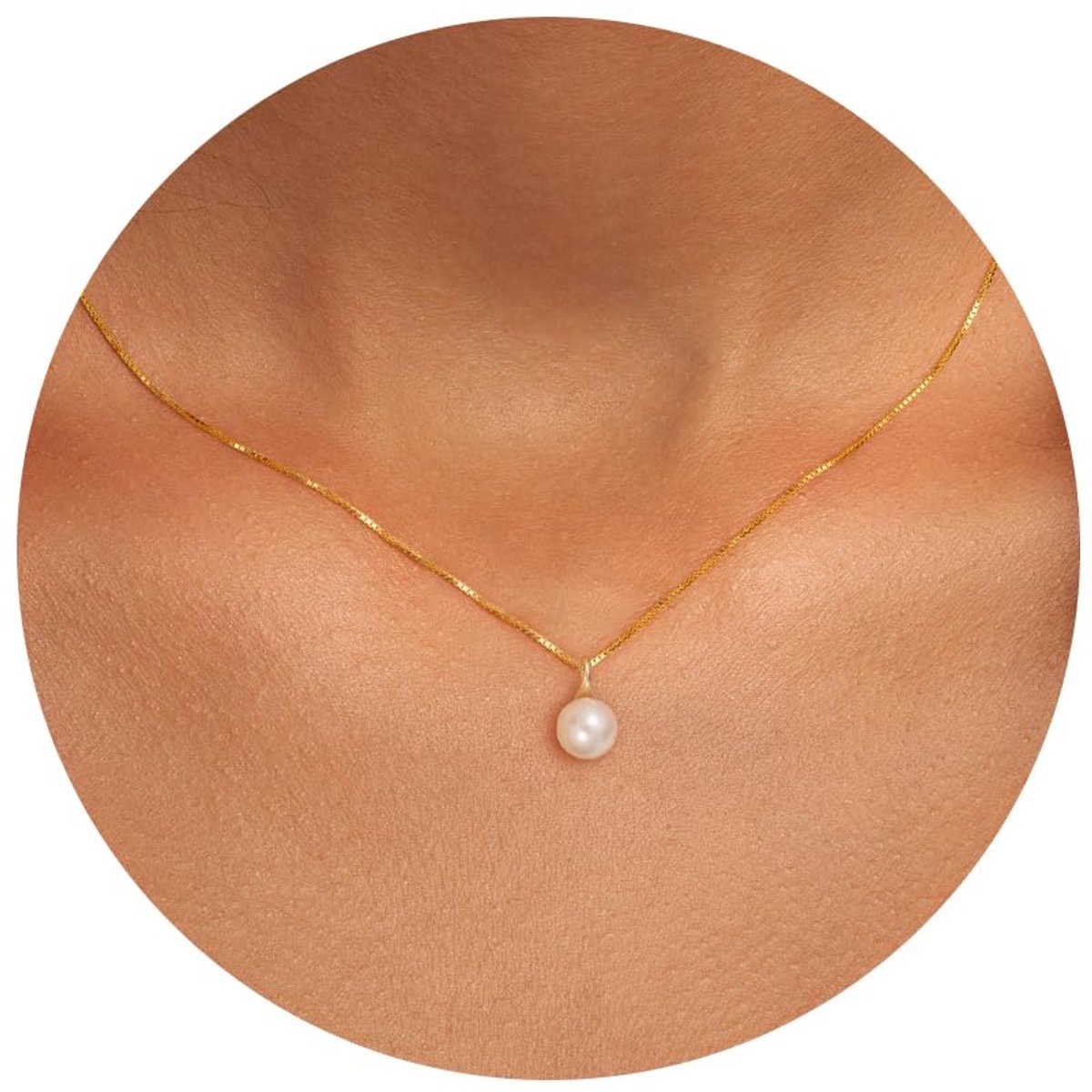 Parelketting - 14 Verguld- of Witgoudvergulde Zilveren Parel ketting Parelhanger, Choker, Y-ketting voor Dames Bruiloft Bruid Bruidsmeisje