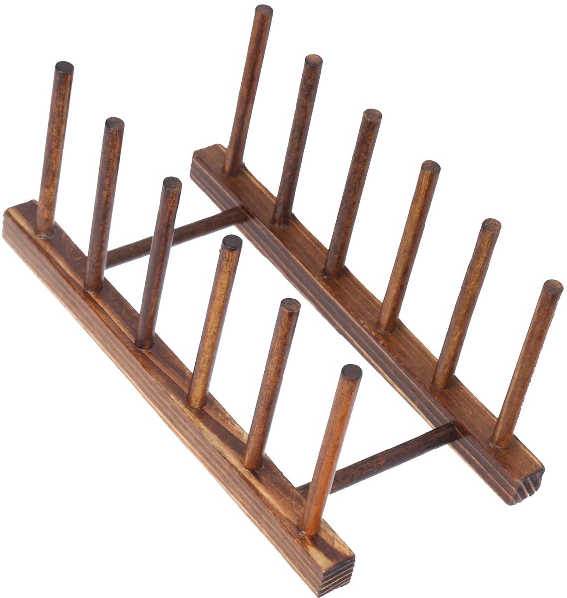 Borden Houder Hout Schotel Rack 4/6 Kolom voor Schotel Bowl Cup Thuis Opbergkast (9,1 x 4,5 x 4,1 inch)