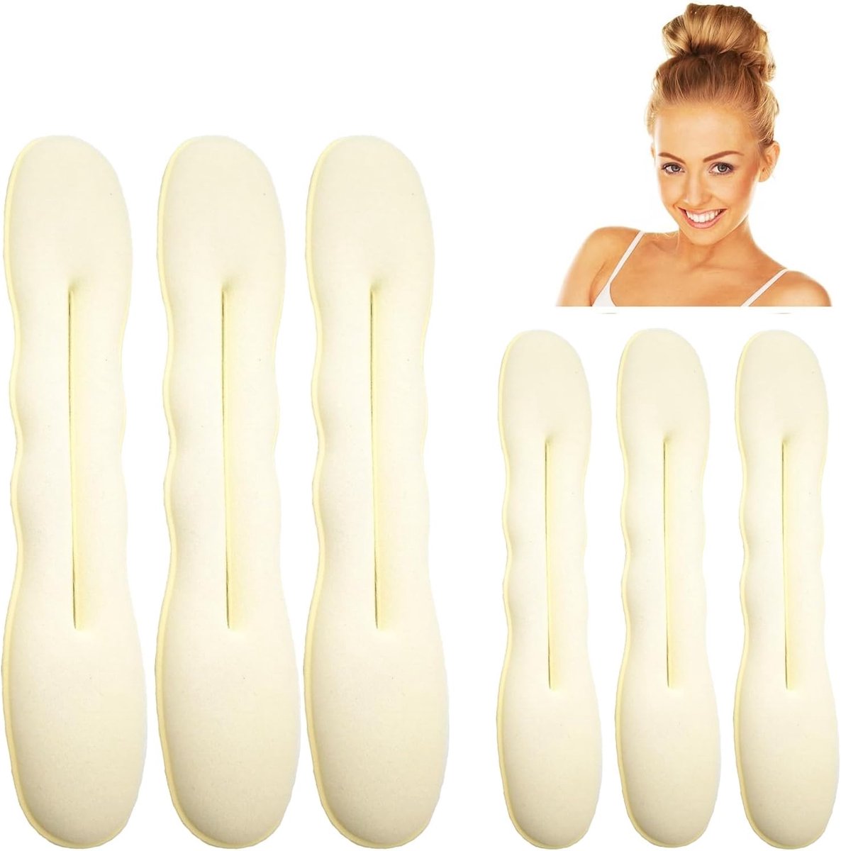 6 stuks magische haarknotmaker - schuimtwister gereedschap, knotvormers accessoires voor meisjes en vrouwen (3 groot, 3 klein)
