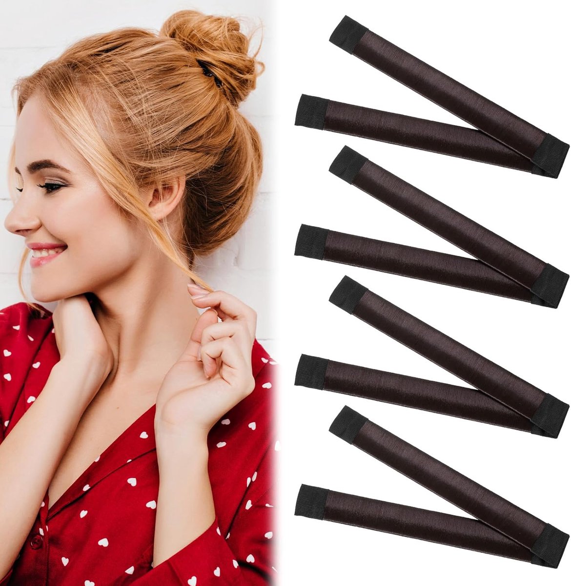 4 stuks knotmaker, haarknotmaker met metalen frame, haarknot, haarknotenmaker voor lang en dik haar, doe-het-zelf haarstyling-accessoires