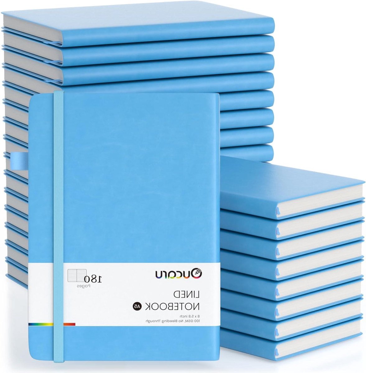 Gelinieerde Dagboeken - Notitieboeken A5 - Schrijven en Notities Maken - 100 GSM Dik Papier - 24 Stuks - Donkerblauw