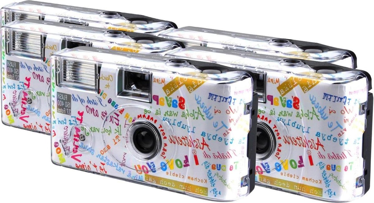 Wegwerpcamera Set - Bruiloftcamera Filmcamera - Feestjes Fotograferen - Met Geïntegreerde Flitser - 5 Stuks - Wit