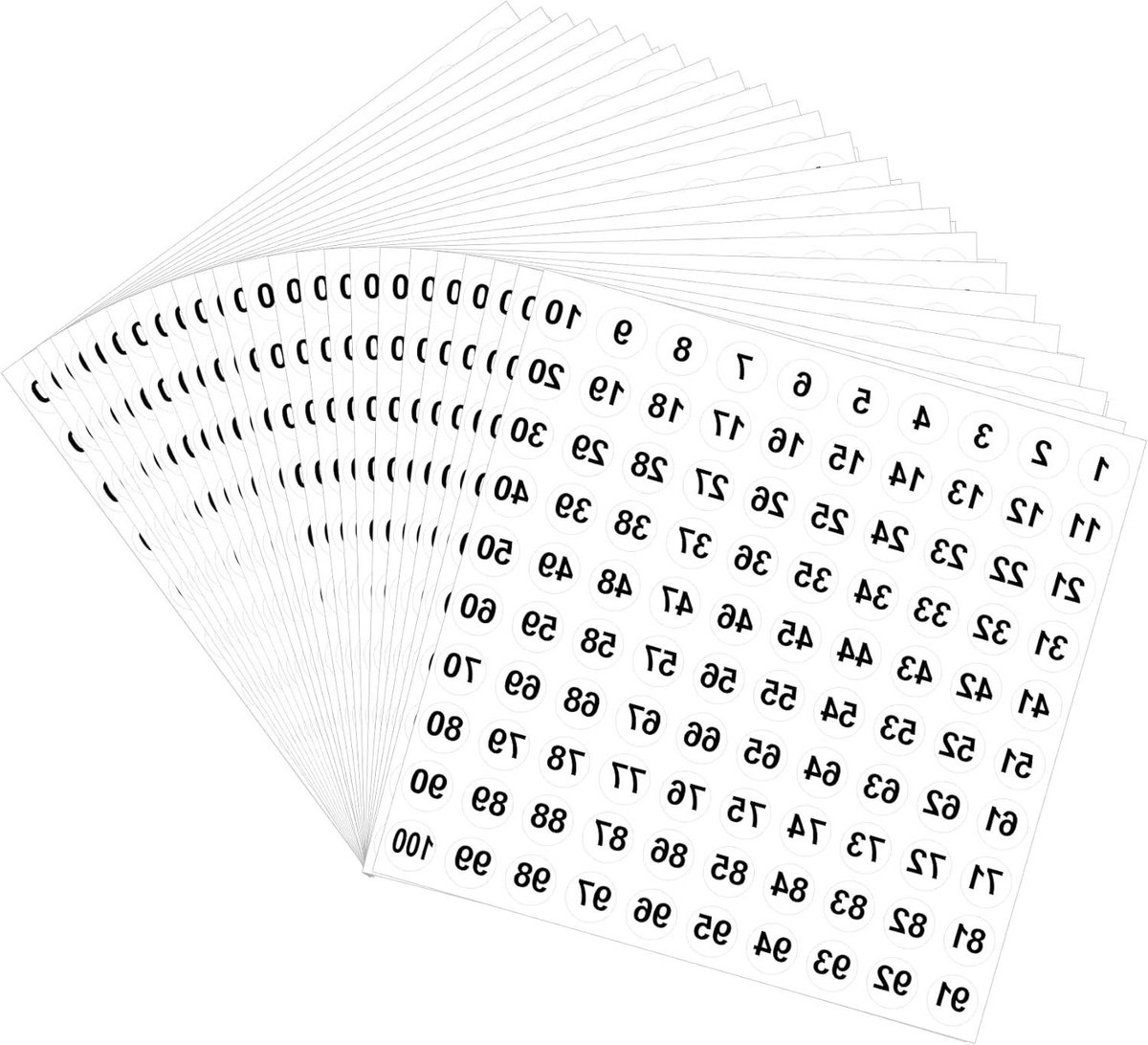 Cijferstickers - Plakcijfers Nummerstickers - Voorraad Beheer - Zelfklevend Waterdicht - 2500 stuks - Wit