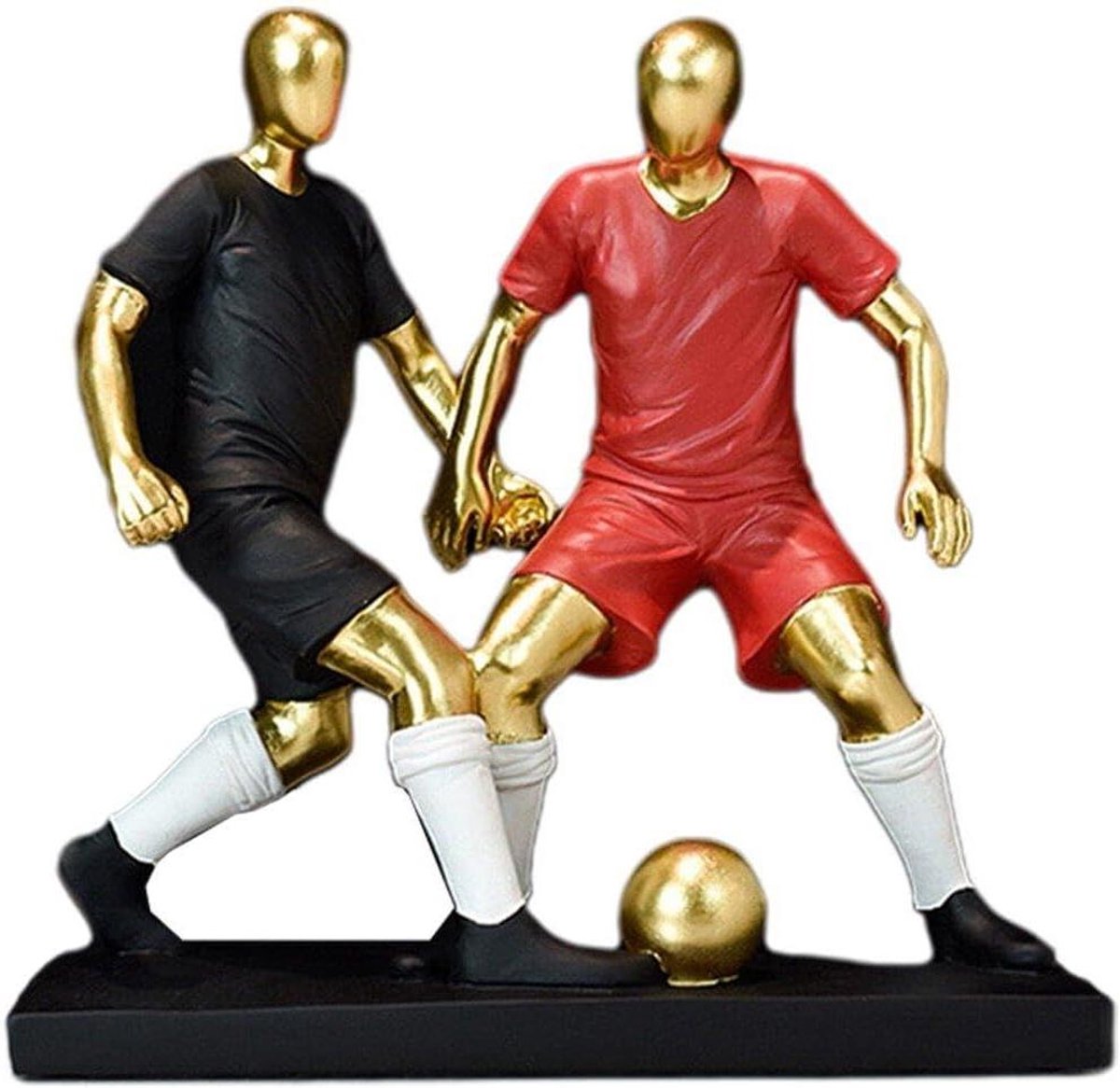 Voetballer Standbeeld - Voetbal Sculptuur - Woondecoratie - Minimalistische Sportstijl - 115 x 45 x 12 cm - Grijs