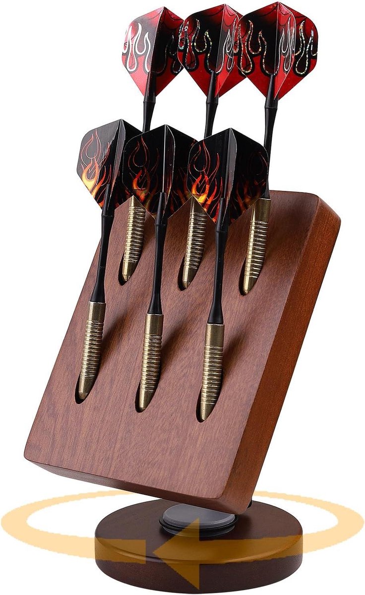 Roterende Darthouder - Dart Organizer - Darts Opbergen - 360 Graden Rotatie - 11 x 9.5 x 17 cm - Bruin