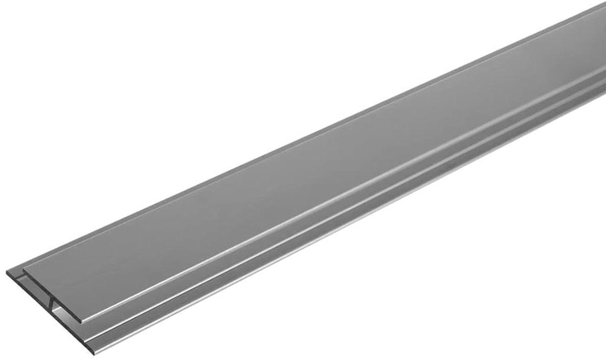 Aluminium H-profiel - Verbindingsprofiel Overgangsprofiel - Panelen Verbinden - Geanodiseerd Aluminium - 1 meter - Zilver