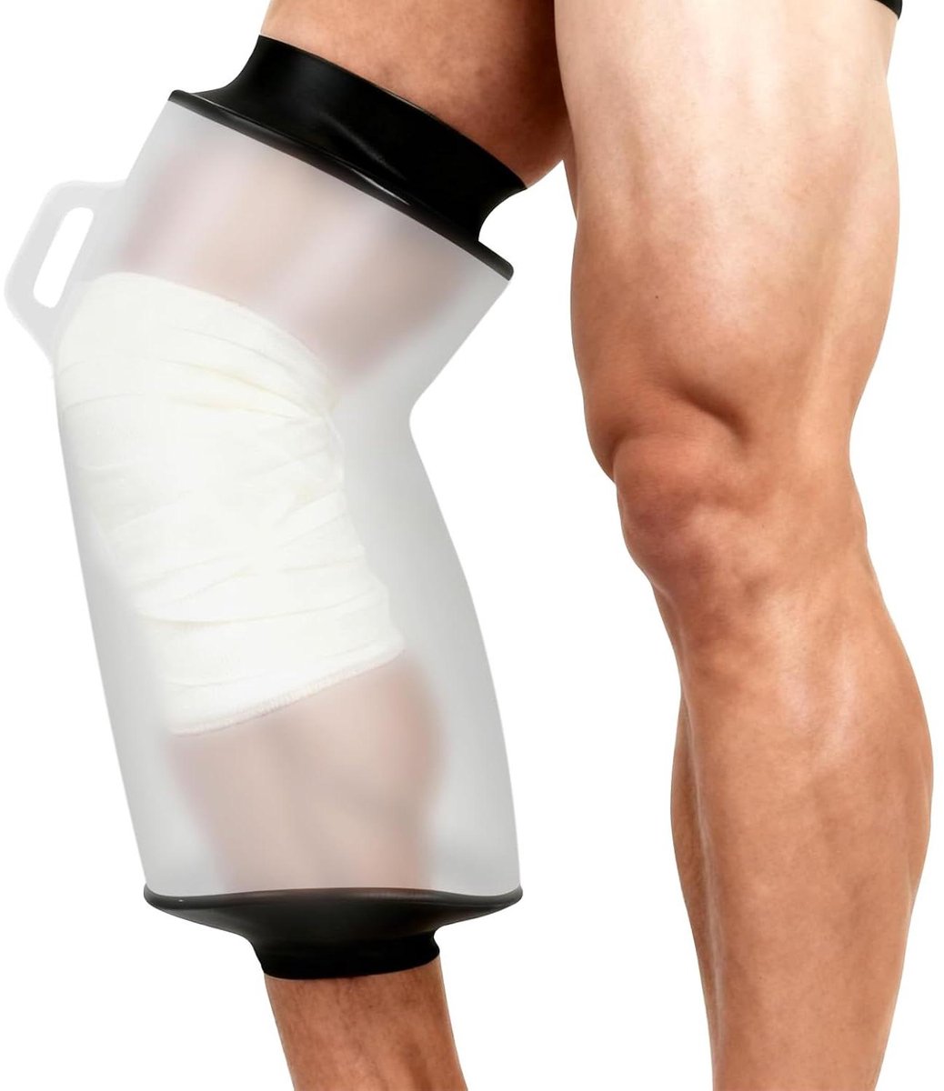 Kniebeschermer voor Douchen - Douchehoes Been - Gips Droog Houden - 100% Waterdicht - Standaard Maat - Transparant