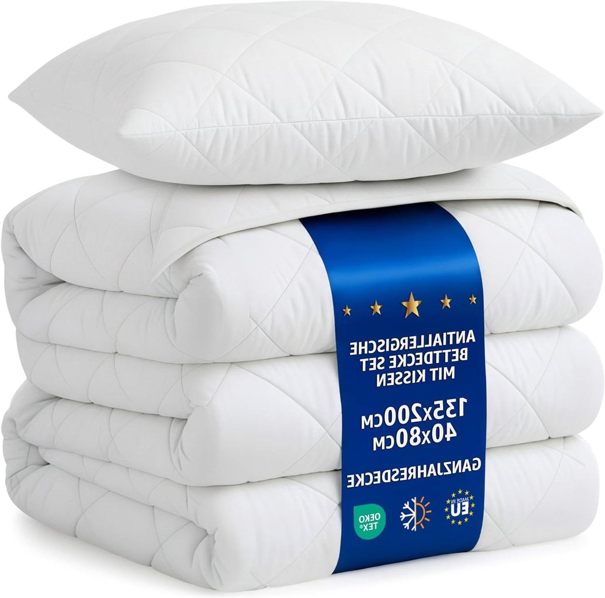 Dekbed Set - Dekbed met Kussen - Heerlijk Slapen - Oeko-Tex Gecertificeerd - 200 x 135 cm 