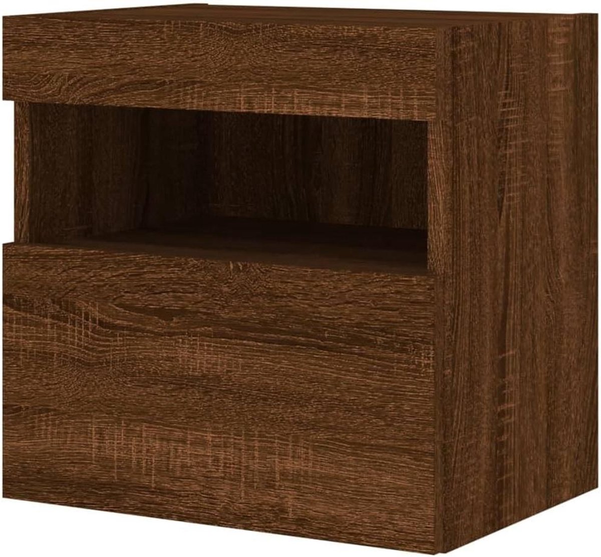 TV Wandmeubel - Zwevende TV Kast - Woonkamer Opruimen - Met RGB LED Verlichting - 40x30x40 cm - Bruin Eiken