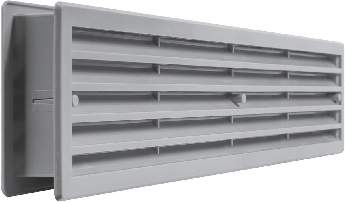 Ventilatierooster - Rooster Deur - Luchtcirculatie Verbeteren - Zonder Schroeven - 450x92mm - Grijs