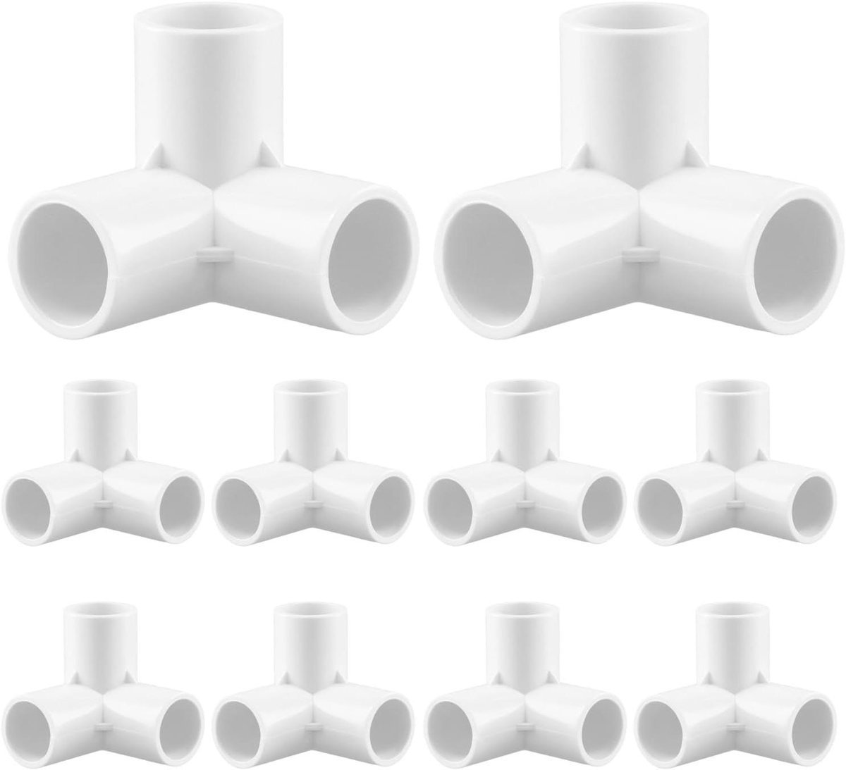Buisfittingen 3-weg - PVC hoekverbinders T-stukken - Kasframes Bouwen - Duurzaam PVC Materiaal - 20 mm Buisdiameter - Wit