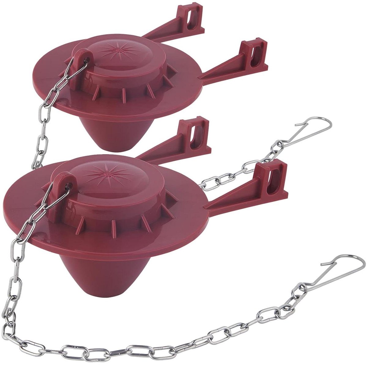 Toiletflapper Vervangingsset - Toiletstop Spoelventielafdichting - Lekkend Toilet Repareren - Universeel 2 Inch Ontwerp - 2 stuks - Rood