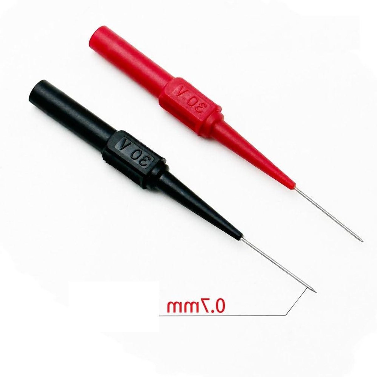 Testkabels - Meetpennen Multimeter - Elektrische Metingen - Scherpe Naaldpunten - 79 mm Lengte - Rood en Zwart