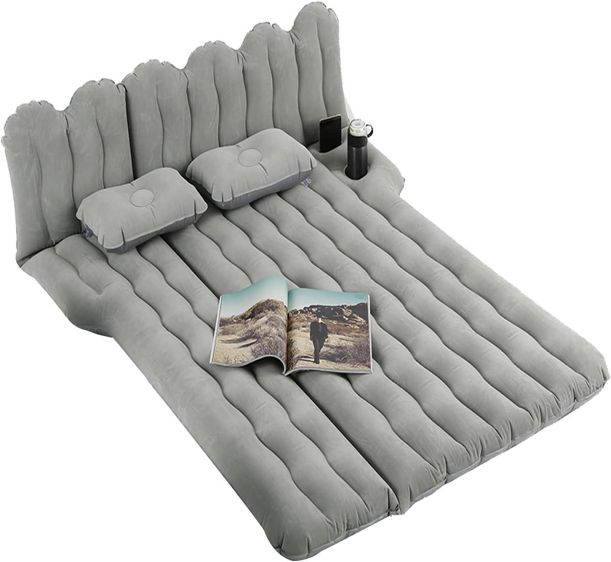Opblaasbaar Auto Matras - Luchtbed Auto - Kamperen en Reizen - Dubbele Bescherming - 168 x 120 cm - Grijs