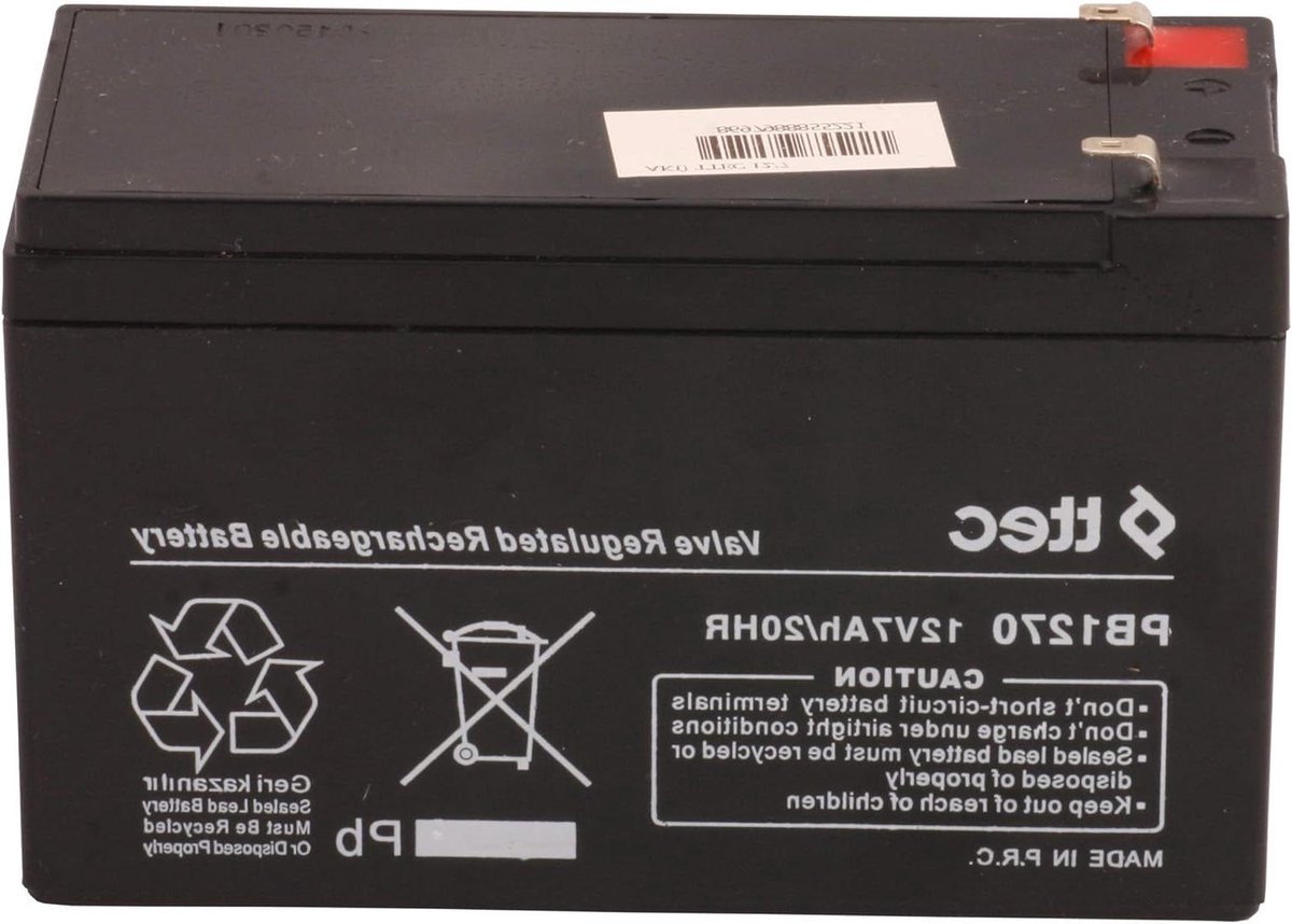 Droge Batterij - 12V Batterij - Noodstroom Toepassingen - Onderhoudsvrij Ontwerp - 151 x 65 x 94 mm - Zwart
