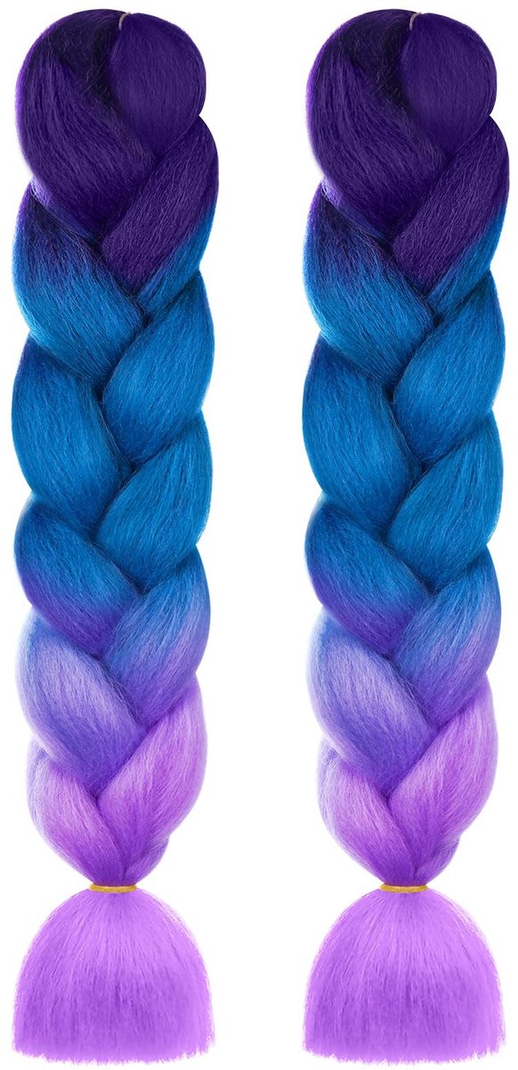 Aomig Vlechten Hair Extensions, 2Pc Ombre Vlechten Haar, Jumbo Vlechten Haarverlenging Synthetische Pruik, Mode Synthetische Vlecht Haar Extensions voor Vlechten Twist Vlechten Haar voor Vrouwen