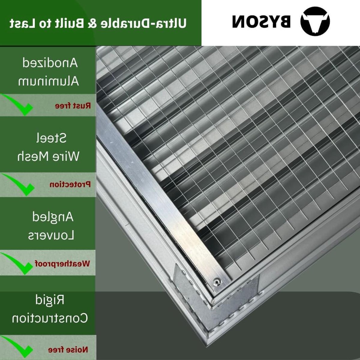 Aluminium Louvre Rooster - Ventilatierooster Buiten - Luchtcirculatie Verbeteren - Weerbestendig Ontwerp - 30.5 x 30.5 cm - Aluminium