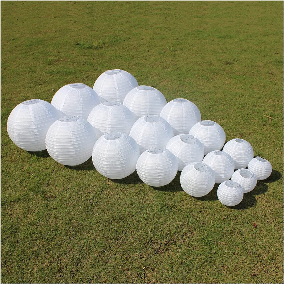 lampenkap, papieren lantaarns decoraties, 10 stuks witte papieren lantaarns voor feest- en bruiloftsdecoratie, hangende papieren bal (35,5 cm)