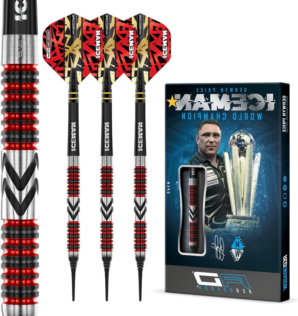 Tungsten Dart Set - Steel Darts - Darts Spelen - 90% Premium Kwaliteit - 18g 20g - Rood Zwart