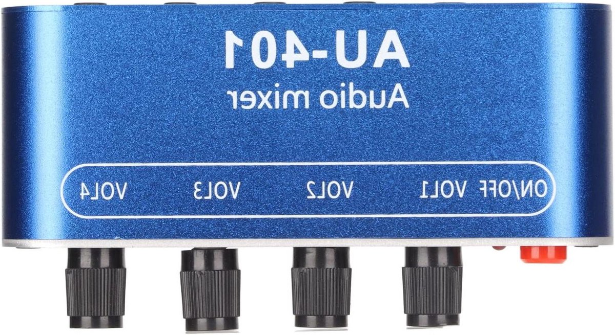 Audio Mixer - Stereo Mixer - Muziek Mixen - 4 Kanaals Ingang - 12 x 7 x 4 cm - Blauw