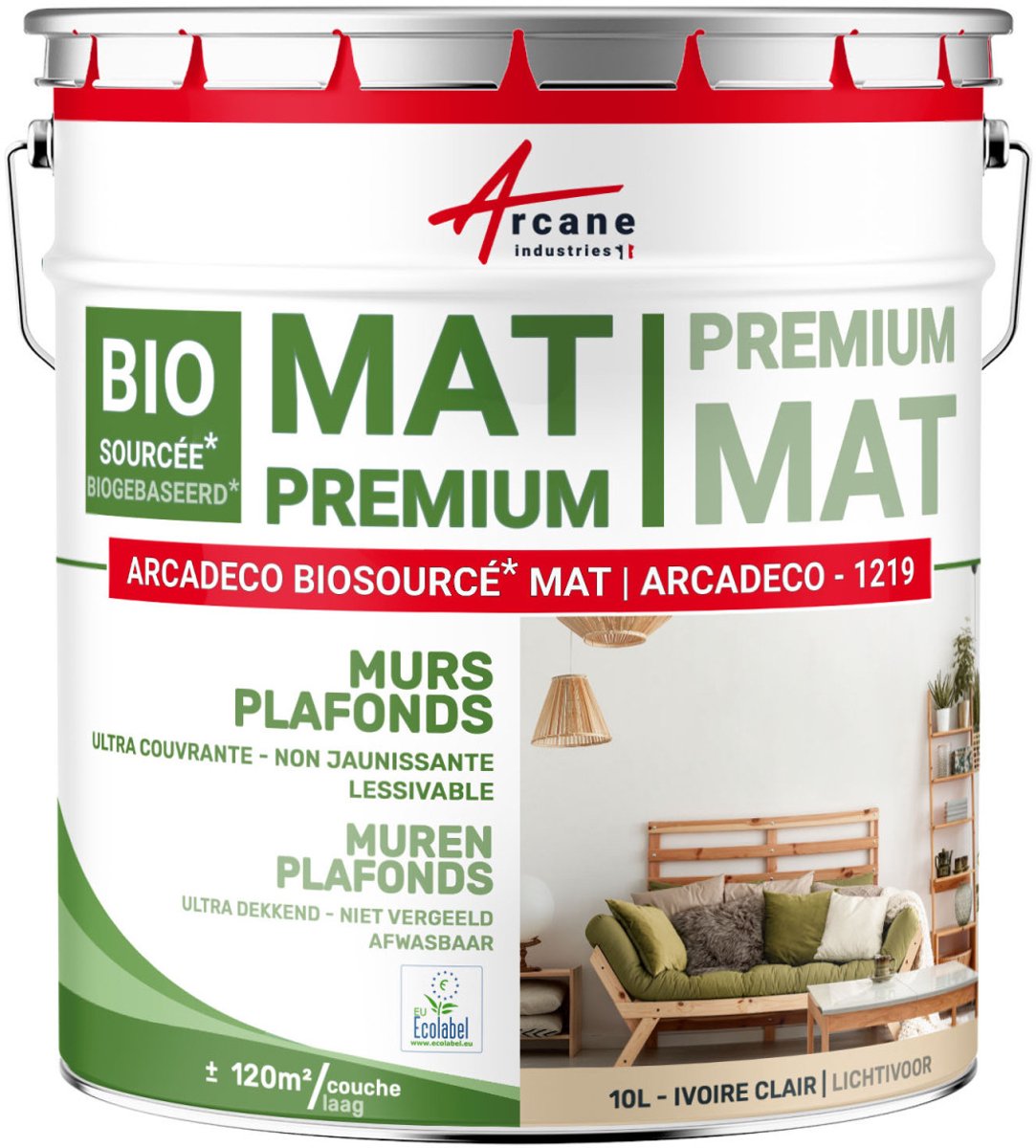 Matte muur- en plafondverf: ARCADECO - 1219