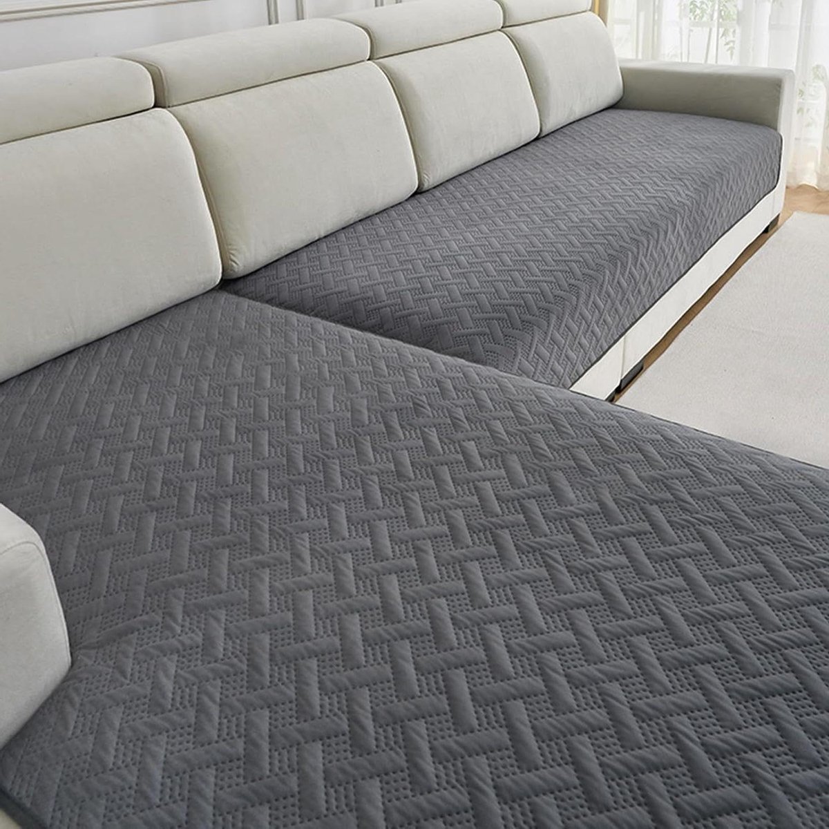Bankdeken Waterdicht - Meubelbeschermer - Huisdier Bescherming - Anti-slip Ondersteuning - 90 x 90 cm - Grijs