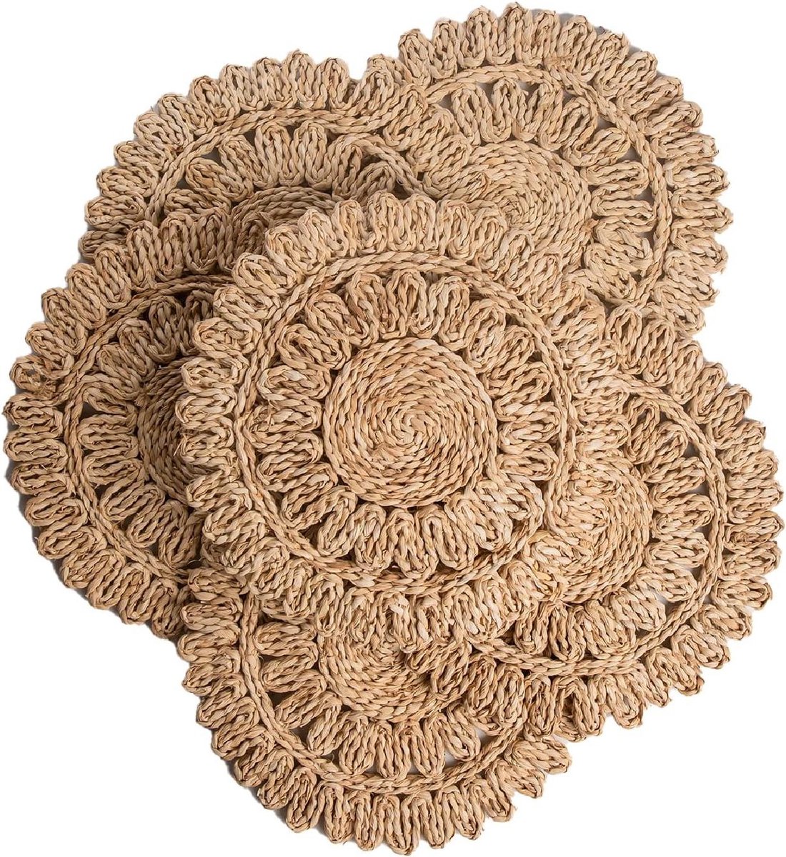Maïsschil Placemats - Rieten Tafelmatten - Tafel Decoratie - Hittebestendig Natuurlijk Materiaal - Set van 6 - Bruin