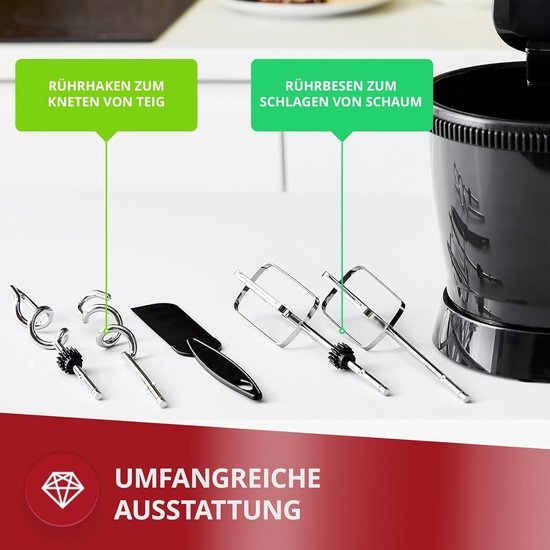 Krachtige Elektrische Handmixer met 5 Snelheden Zwart van Merkloos — afbeelding 2