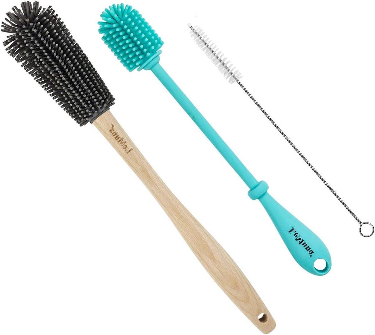 Flessenborstel Set - Reinigingsborstels - Flessen Schoonmaken - Voedselveilig Silicone - 3 Delig - Niet Van Toepassing