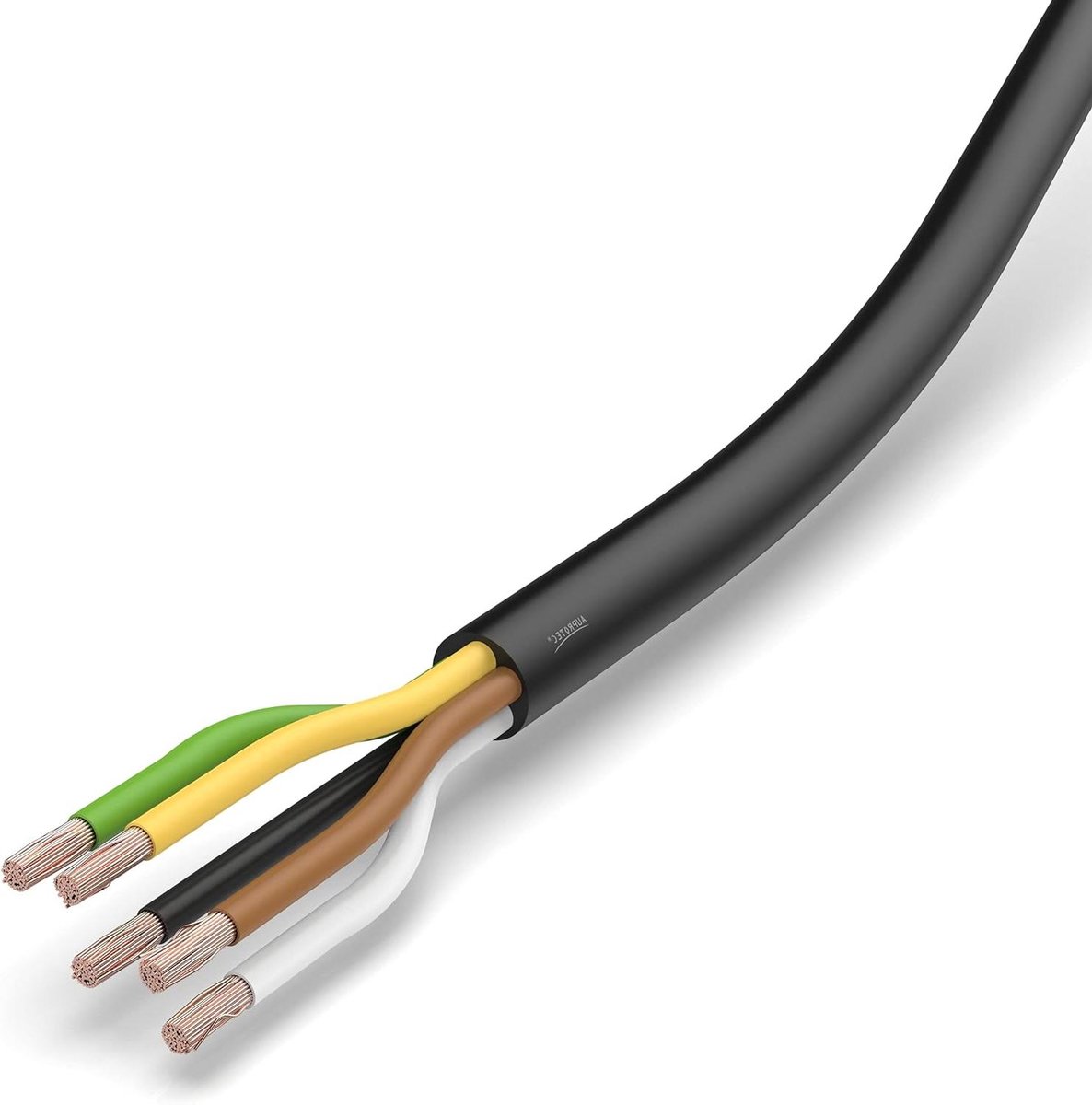 Autokabel 5x15 mm - Voertuigkabel Rondkabel - Bedrading Auto - FLRYY Flexibel - Per meter - Zwart