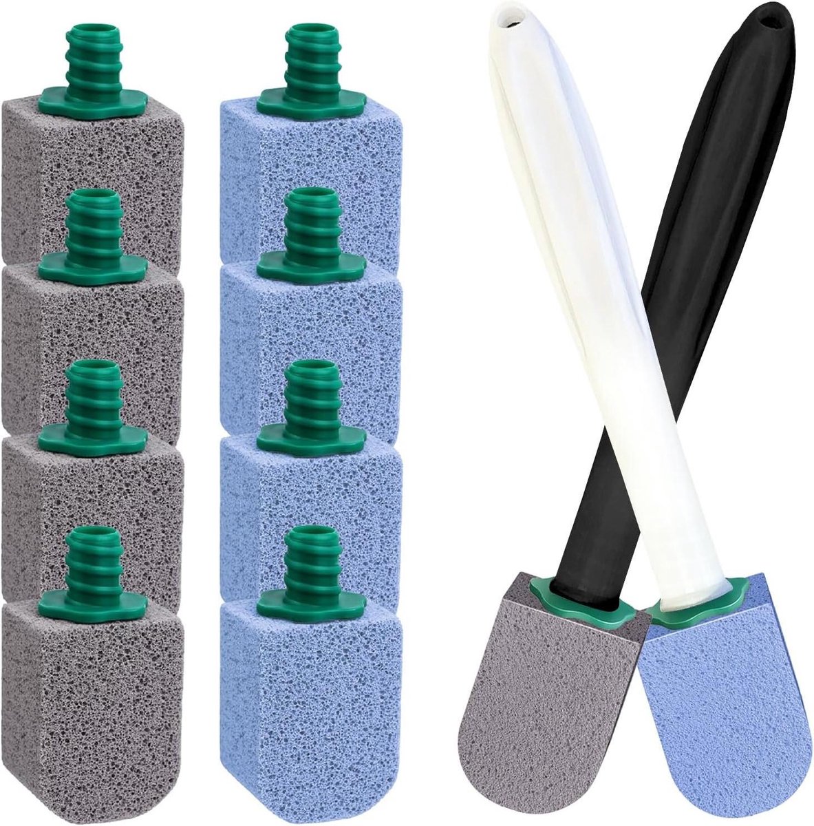 Puimsteen Toiletborstel - Reinigingsblok Toilet - Hardnekkig Vuil Verwijderen - Natuurlijk Schuurmiddel - 20 x 4.5 x 3 cm - Blauw-Grijs