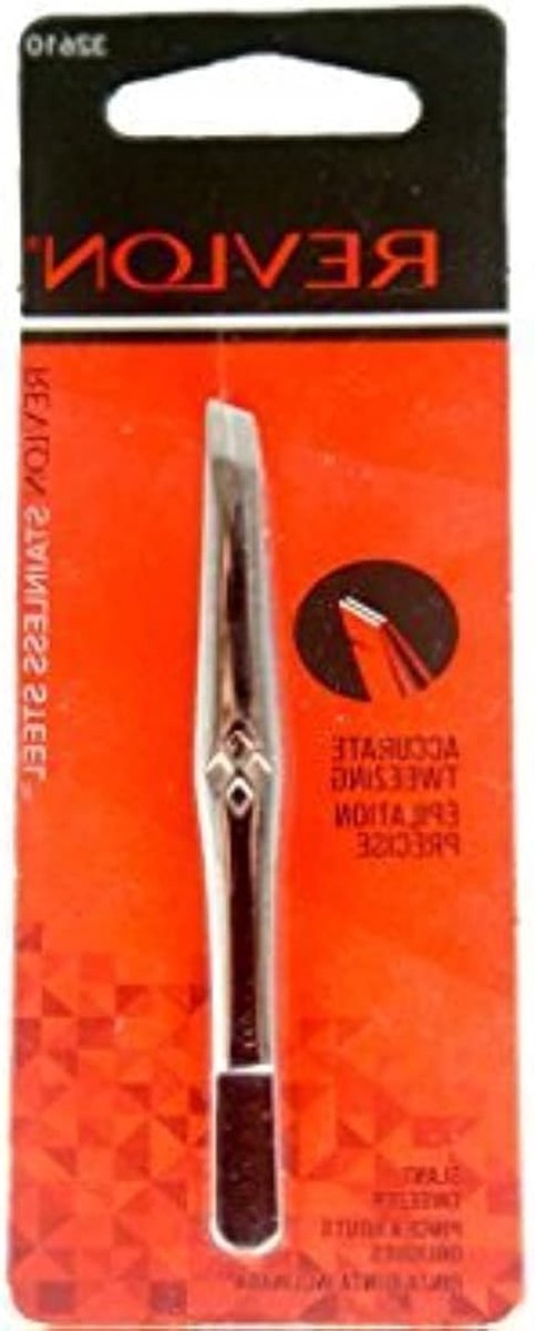 Pincet - Nauwkeurig pincet - Gezichtsverzorging - Schuine tip - 1 stuk - Zilver