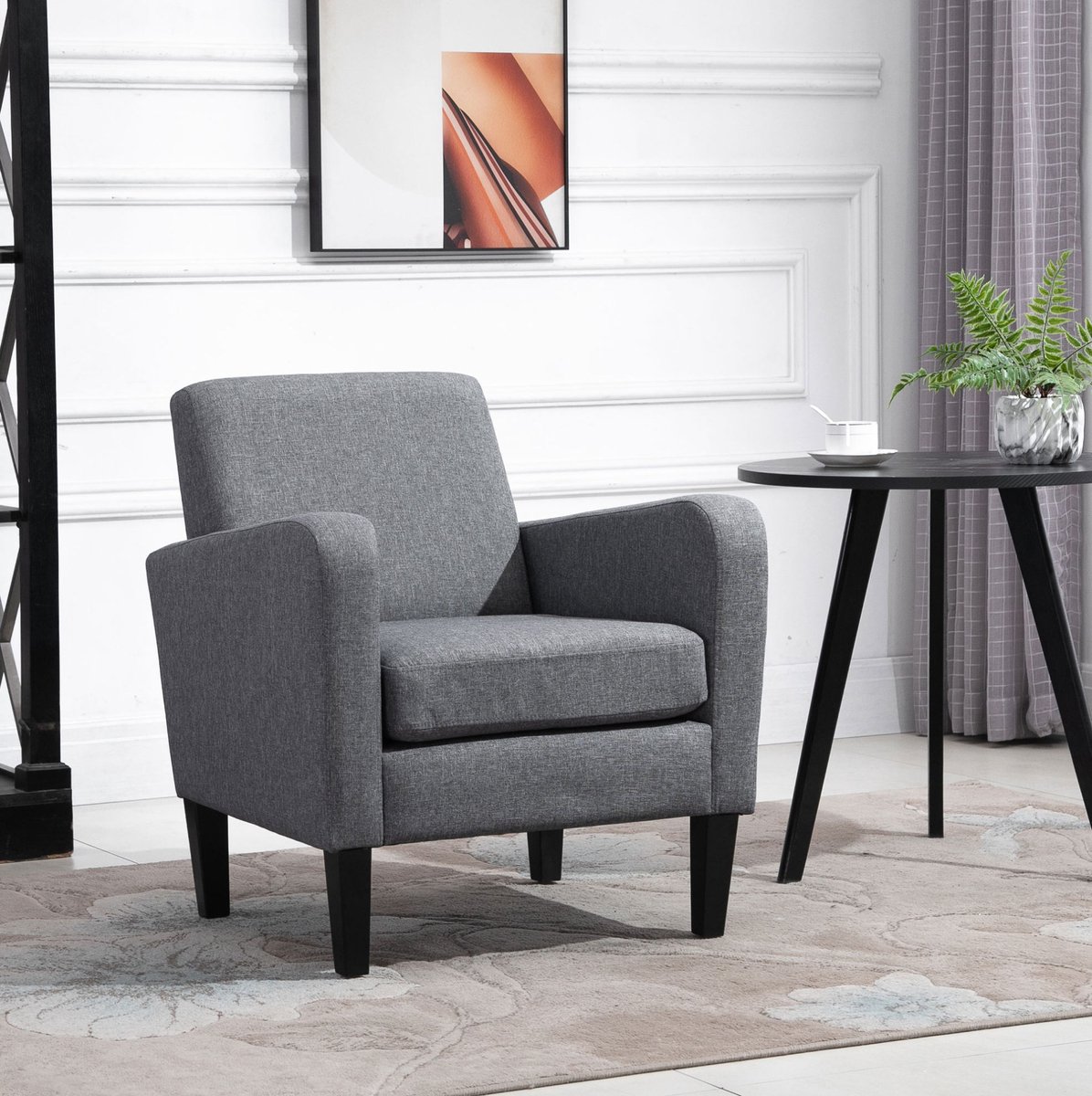 HAUSS SPOLE Fauteuil - Relaxfauteuil Met Armleuningen - Ergonomisch Comfort Met Zachte Bekleding - Voor Woonkamer En Leeshoek - Stof Lichtgrijs
