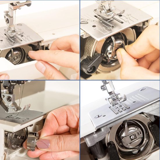 bobbin case + 9 stuks Metalen Naaimachine Spoelen voor de meeste naaimachines — afbeelding 3