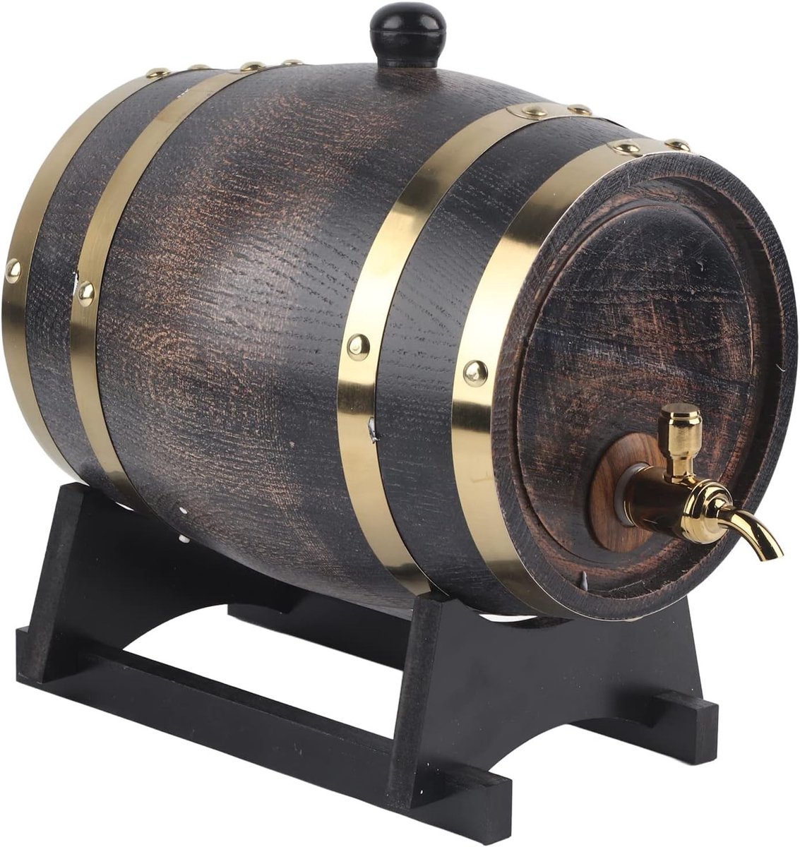 Retro Vintage Houten Wijnvat van Eikenhout - 3L Capaciteit voor Wijn, Whisky en Tequila met Kraan