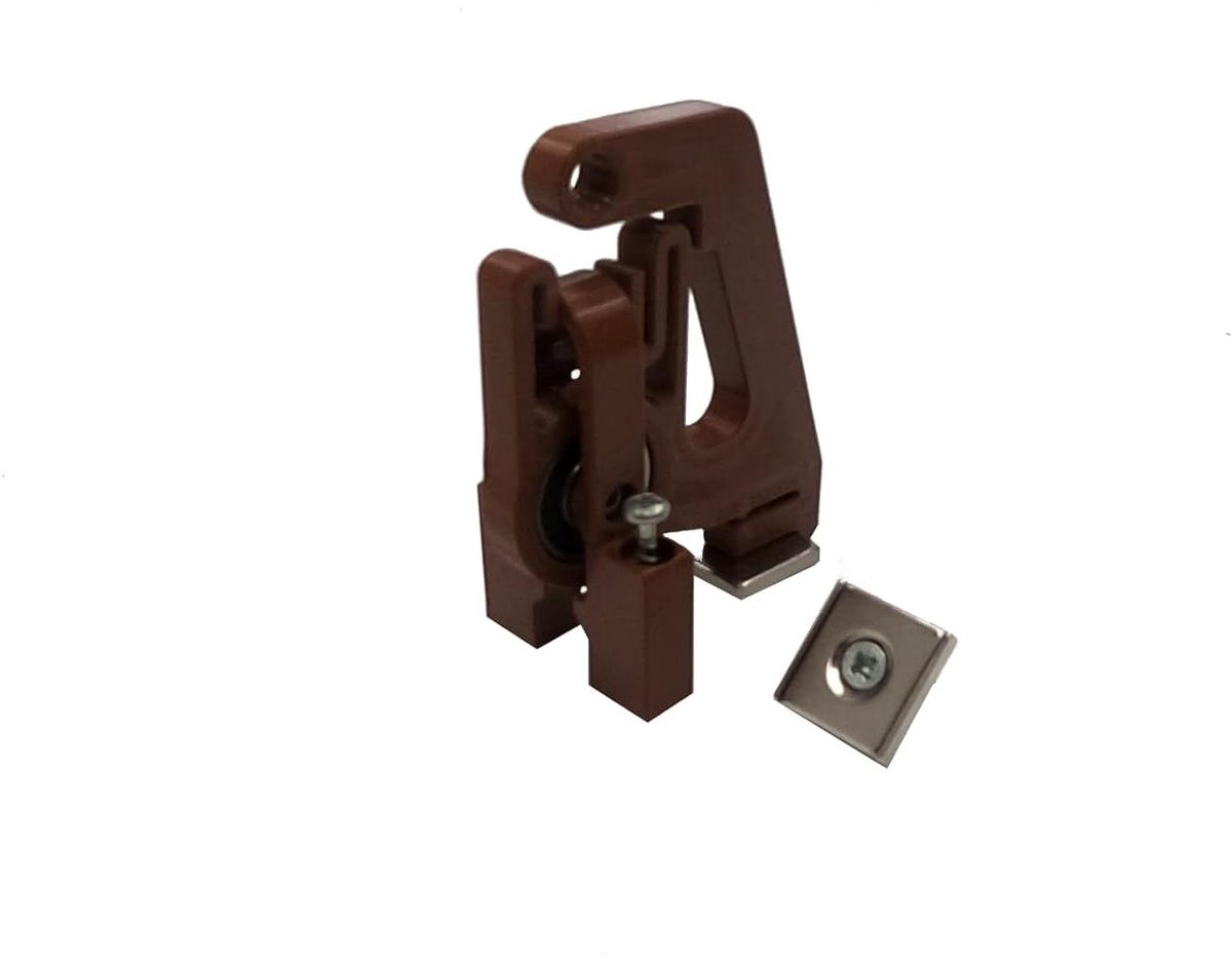 Magneetslot - Automatisch slot - Kippenhok beveiligen - Robuuste constructie - 6 kg houdkracht - Bruin