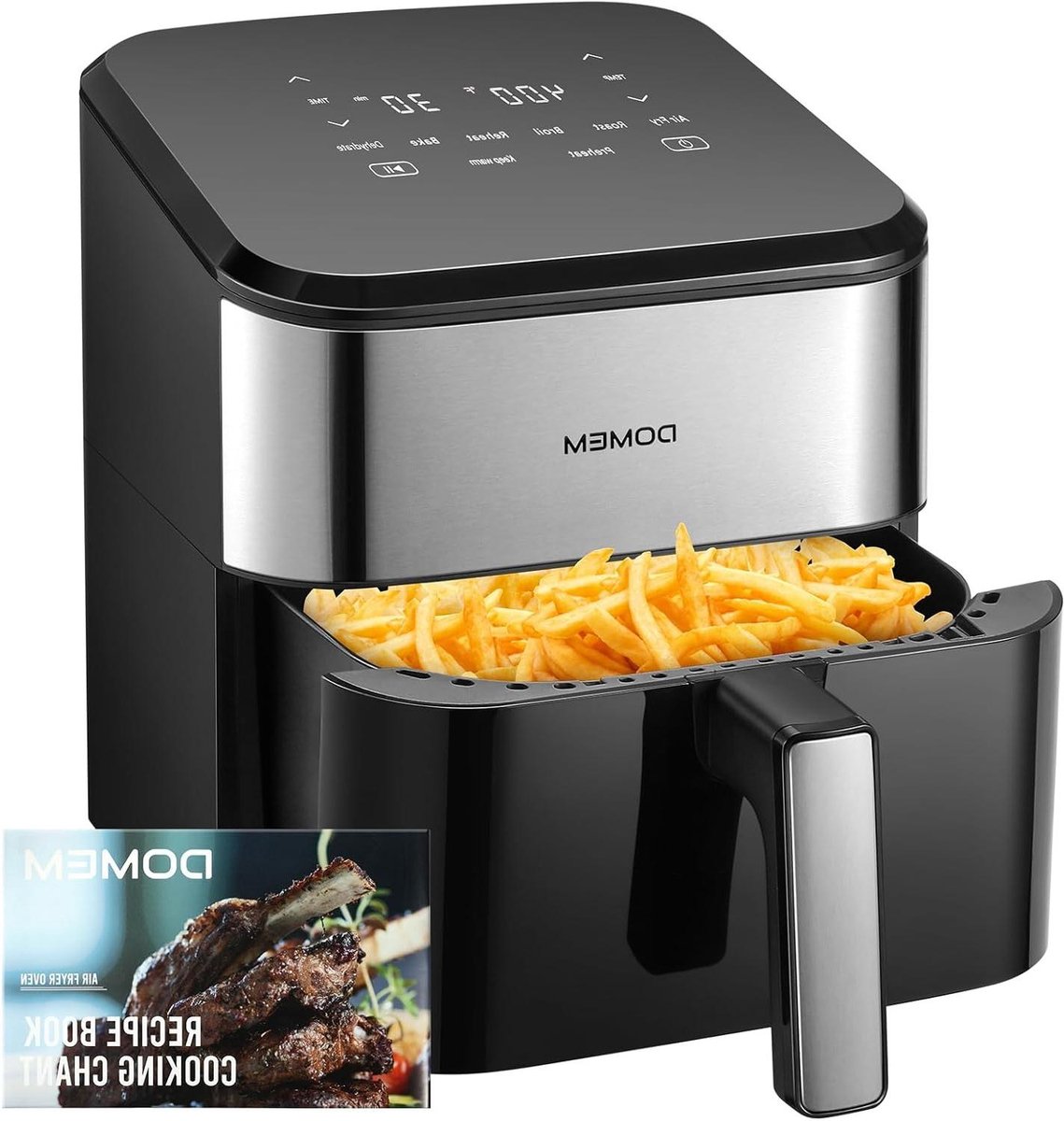 Heteluchtfriteuse Oven - Airfryer Maaltijdkoker - Gezond Koken - 8-in-1 Multifunctioneel - 62 Liter - Zwart