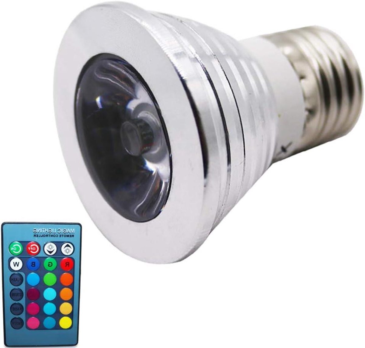 RGB LED Lamp - Kleurrijke Spot - Sfeerverlichting Creëren - 16 Kleuren Met Afstandsbediening - 6.4 cm Hoog - Aluminium