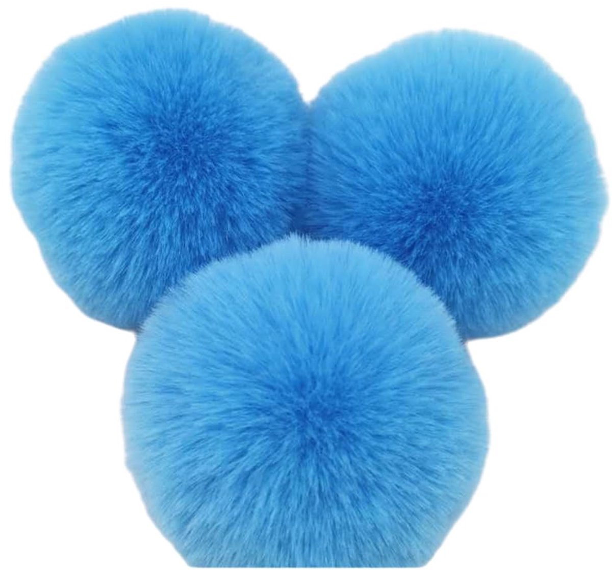 Pompons Kunstbont Pelzbommel Pluisballen Bommel met Elastische Kunstpels Pom Pom Bal Fluffy Konijnenbont Pompon voor DIY Handwerk Schoenen Sjaals Hangers Blauw 10 Stuks
